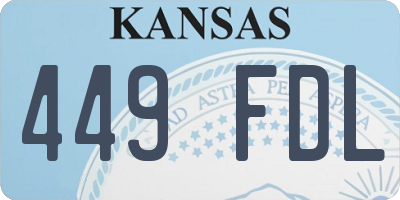 KS license plate 449FDL
