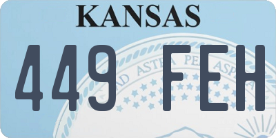 KS license plate 449FEH