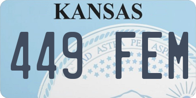 KS license plate 449FEM