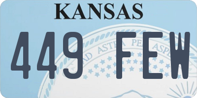 KS license plate 449FEW