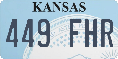 KS license plate 449FHR