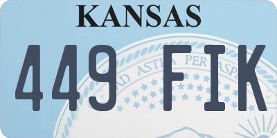 KS license plate 449FIK