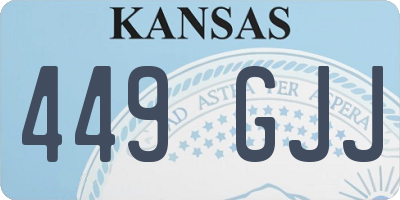 KS license plate 449GJJ