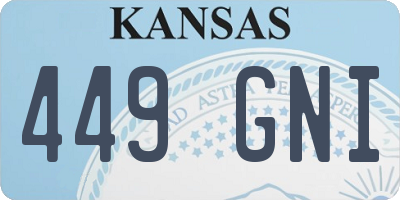 KS license plate 449GNI