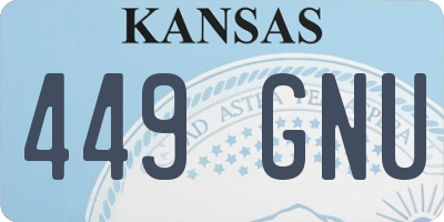 KS license plate 449GNU