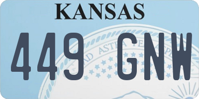 KS license plate 449GNW