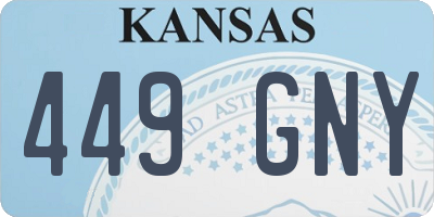 KS license plate 449GNY