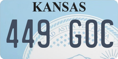 KS license plate 449GOC