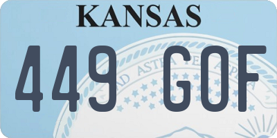 KS license plate 449GOF