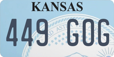 KS license plate 449GOG
