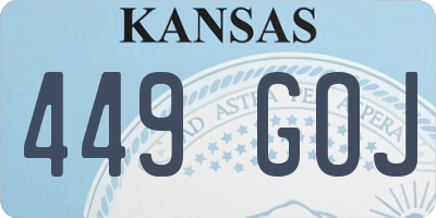 KS license plate 449GOJ