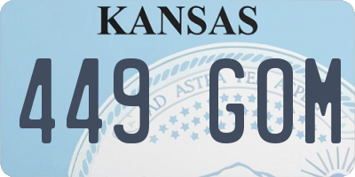 KS license plate 449GOM