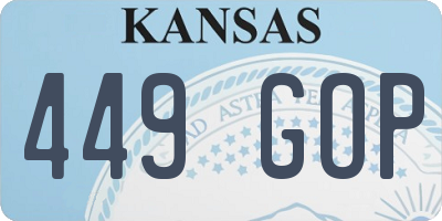 KS license plate 449GOP