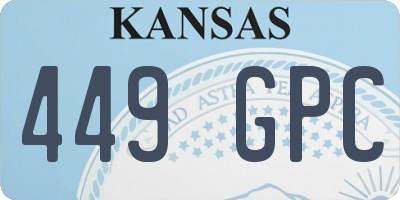 KS license plate 449GPC