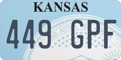 KS license plate 449GPF