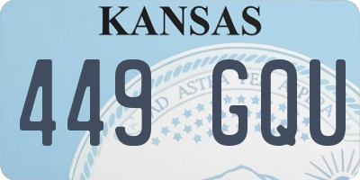 KS license plate 449GQU
