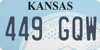 KS license plate 449GQW