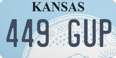 KS license plate 449GUP