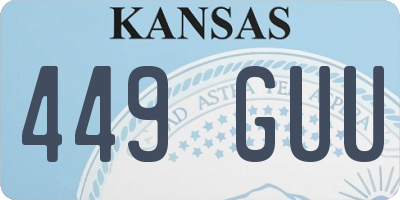 KS license plate 449GUU