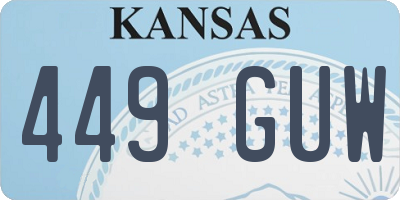 KS license plate 449GUW