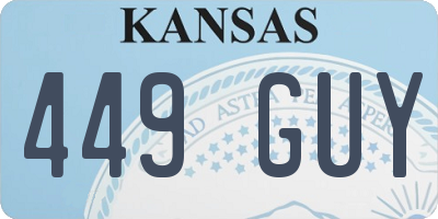 KS license plate 449GUY