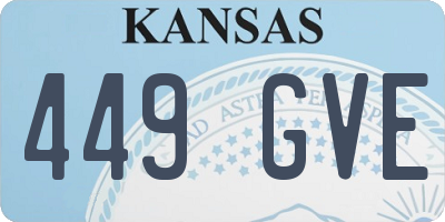 KS license plate 449GVE