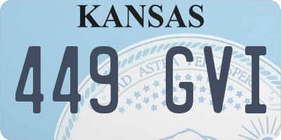 KS license plate 449GVI