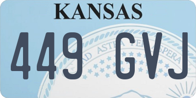 KS license plate 449GVJ
