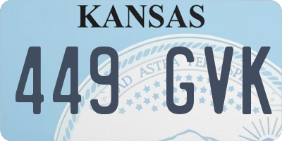 KS license plate 449GVK