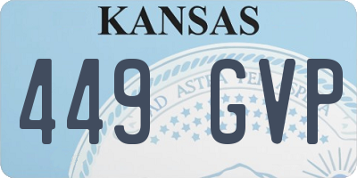 KS license plate 449GVP
