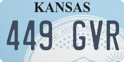 KS license plate 449GVR