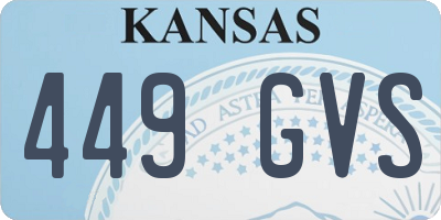 KS license plate 449GVS