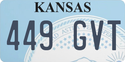 KS license plate 449GVT