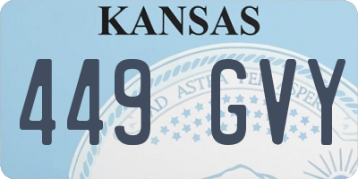 KS license plate 449GVY
