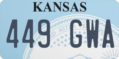 KS license plate 449GWA