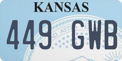 KS license plate 449GWB