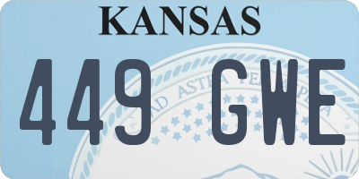KS license plate 449GWE