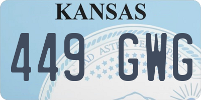 KS license plate 449GWG