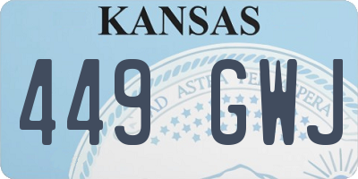 KS license plate 449GWJ