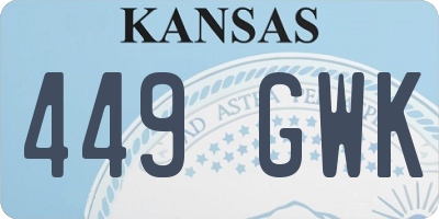 KS license plate 449GWK