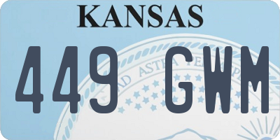 KS license plate 449GWM
