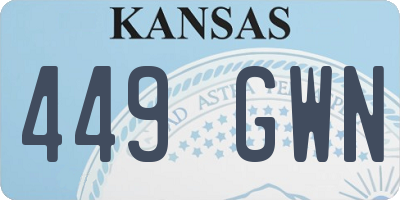 KS license plate 449GWN