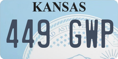 KS license plate 449GWP