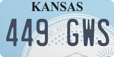 KS license plate 449GWS