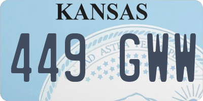 KS license plate 449GWW