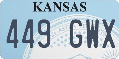 KS license plate 449GWX