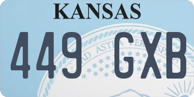 KS license plate 449GXB