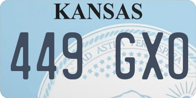 KS license plate 449GXO