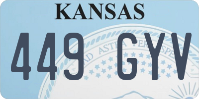 KS license plate 449GYV