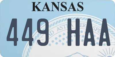 KS license plate 449HAA